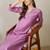 Floral Embroidered V-Neck Kurta with Trousers