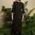 Women Embroidered Regular Black Thread Work Kurta with Trousers
