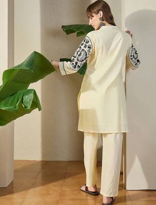 Women Ethnic Motifs Embroidered Straight Kurta Palazzos Set 4