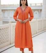 Women Ethnic Motifs Embroidered Kurta Set