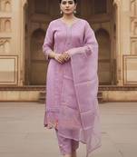 Women Floral Embroidered Regular Thread Work Kurta with Trousers & With Dupatta