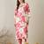 Women Peach Floral Printed Regular Kurta with Trousers
