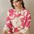 Women Peach Floral Printed Regular Kurta with Trousers
