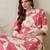 Women Peach Floral Printed Regular Kurta with Trousers