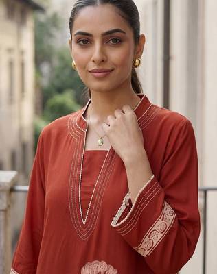 Printed A-Line Kurta With Palazzo & Dupatta Kurta Set 3