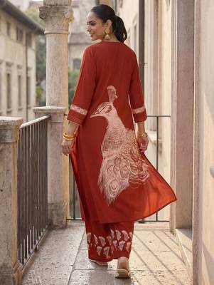 Printed A-Line Kurta With Palazzo & Dupatta Kurta Set 5