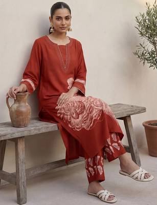 Printed A-Line Kurta With Palazzo & Dupatta Kurta Set 6