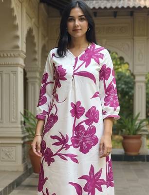 Women Floral Printed Kurta with Trousers 1