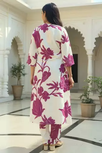Women Floral Printed Kurta with Trousers