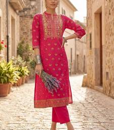 Printed Regular Pure Cotton Kurta With Trousers