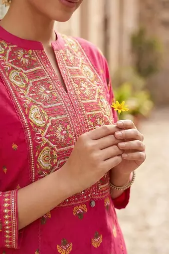 Printed Regular Pure Cotton Kurta With Trousers