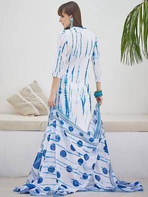 Tie And Dye Screen Technique Pure Cotton Kurta With Trousers & Dupatta 5