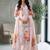 Women Floral Printed Regular Linen Kurta with Trousers & With Dupatta
