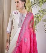 Women Ethnic Motifs Embroidered Cotton Kurta with Trousers & Dupatta