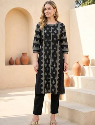 Printed Pure Cotton Kurta With Trousers 1