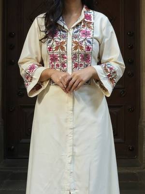 Women Floral Embroidered Regular Thread Work Kurta With Patiala 2