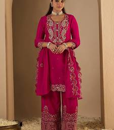Women Paisley Printed Regular Sequinned Kurta with Palazzos & Dupatta