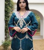 Ethnic Motifs Embroidered Straight Kurta With Trousers