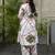 Women Floral Printed Regular Thread Work Pure Cotton Kurta with Trousers