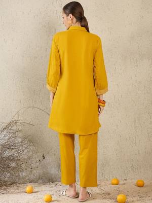 Women Ethnic Motifs Embroidered Pure Cotton Kurta with Trouser 6