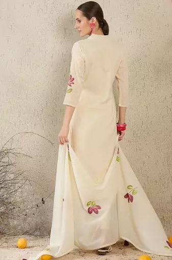 Women Floral Printed Pure Cotton Kurta with Trouser& With Dupatta