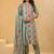 Floral Printed Mirror Work Straight Kurta With Trousers & Dupatta