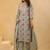 Floral Printed Mirror Work Straight Kurta With Trousers & Dupatta