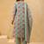 Floral Printed Mirror Work Straight Kurta With Trousers & Dupatta