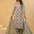 Floral Printed Mirror Work Straight Kurta With Trousers & Dupatta