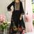 Floral Yoke Design Panelled Sequinned A-Line Kurta With Trousers & Dupatta