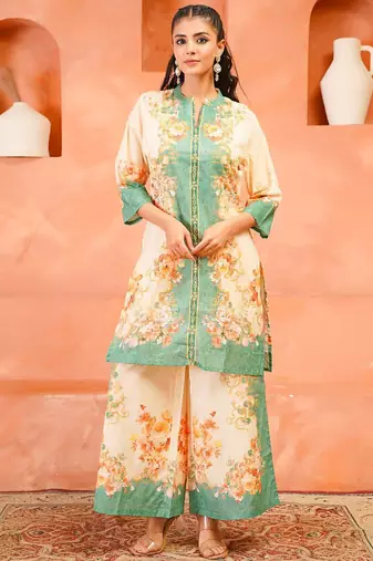 Women Floral Printed Kurta with Palazzos