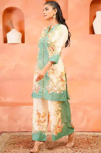 Women Floral Printed Kurta with Palazzos