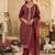 Floral Embroidered Round Neck Zari Straight Kurta & Trousers With Dupatta