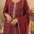 Floral Embroidered Round Neck Zari Straight Kurta & Trousers With Dupatta