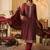 Floral Embroidered Round Neck Zari Straight Kurta & Trousers With Dupatta
