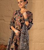 Women Floral Embroidered Pure Cotton Kurta with Trouser & Dupatta