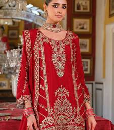 Adults-Women Woven Design Embroidered Kurta with Palazzos & Dupatta
