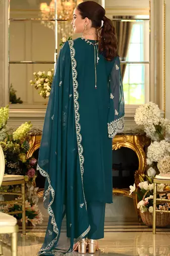 Adults-Women Woven Design Embroidered Kurta with Trousers & Dupatta