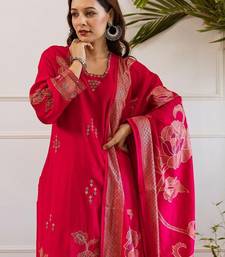 Women Floral Embroidered Kurta with Sharara & Dupatta