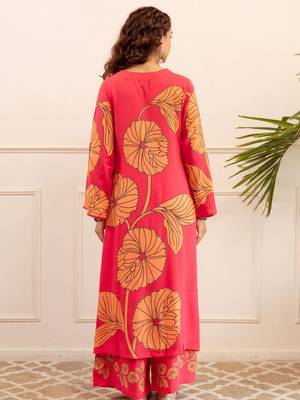 Women Floral Printed A-Line Kurta with Palazzos 5