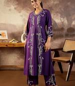 Women Printed Regular Beads and Stones Kurta with Palazzos