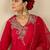 Paisley Embroidered Sequinned Liva Straight Kurta With Trousers & Dupatta