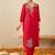 Paisley Embroidered Sequinned Liva Straight Kurta With Trousers & Dupatta