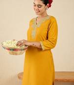 Ethnic Motifs Embroidered Sequinned Kurta With Trousers