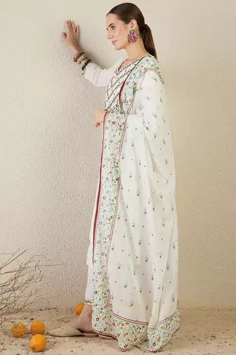 Women Ethnic Motifs Printed Cotton Kurta with Trousers & Dupatta