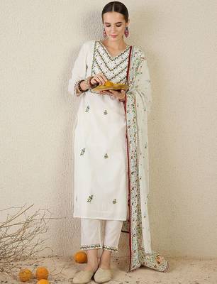 Women Ethnic Motifs Printed Cotton Kurta with Trousers & Dupatta 5