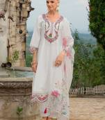 Women Embroidered Thread Work Kurta with Trousers & Dupatta