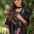 Floral Embroidered Tieup Neck Liva A-Line Kurta With Trousers & Dupatta