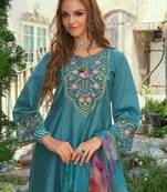 Women Floral Embroidered Kurta with Trousers & Dupatta