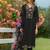 Floral Embroidered V-Neck Liva A-Line Kurta With Trousers & Dupatta